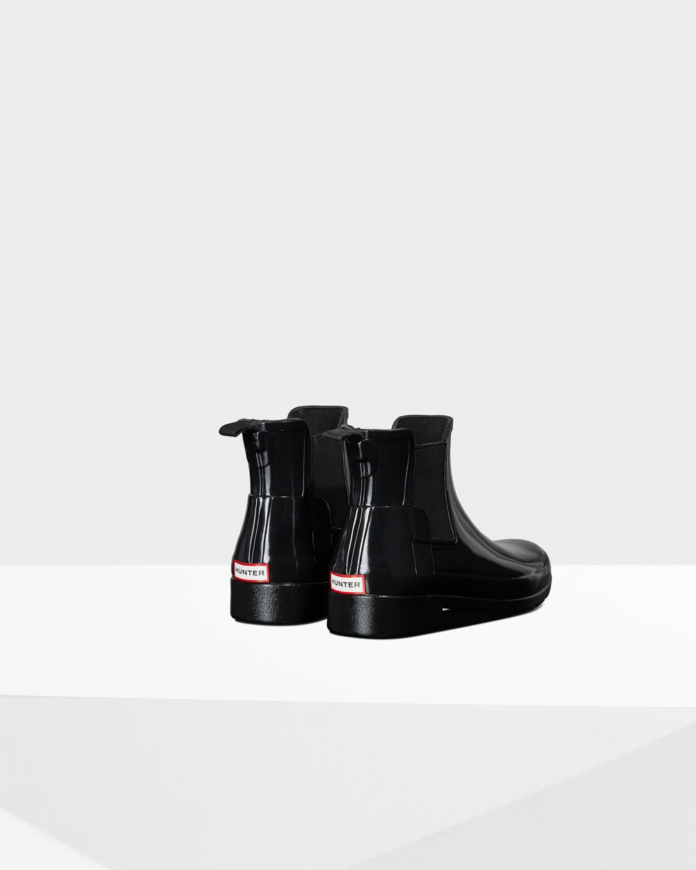 Botas Chelsea Hunter Feminina Pretas - Refined Gloss Slim Fit - 24EWCRNQV